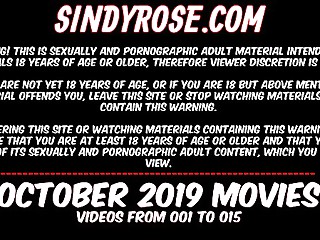 OCTOBER 2019 at SINDYROSE site - fisting, prolapse, dildo, vegetables!