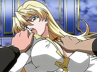 Hentai blondie gets brutally gangbanged